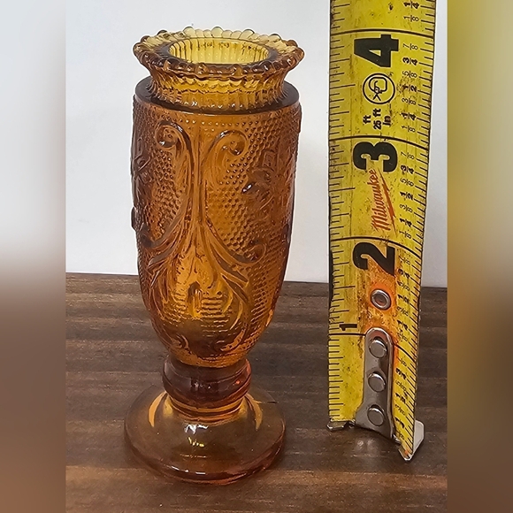 Vintage Indiana Glass Tiara Sandwich Pattern Mini Bud Vase Toothpick Holder 4" - Picture 8 of 9